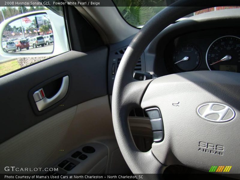 Powder White Pearl / Beige 2008 Hyundai Sonata GLS