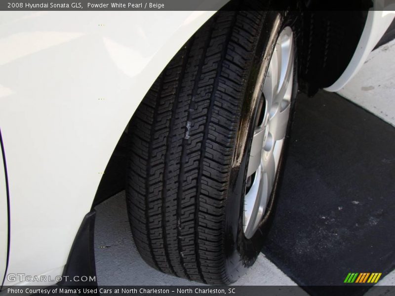 Powder White Pearl / Beige 2008 Hyundai Sonata GLS