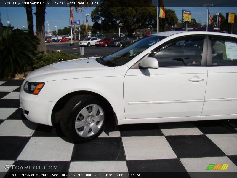 Powder White Pearl / Beige 2008 Hyundai Sonata GLS