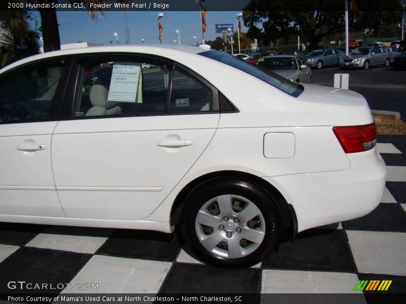 Powder White Pearl / Beige 2008 Hyundai Sonata GLS