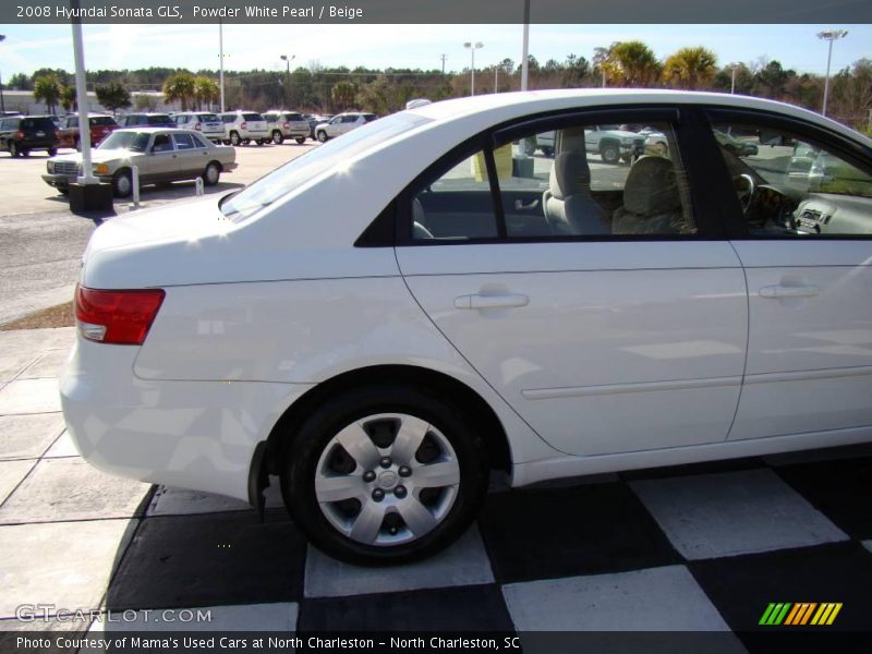 Powder White Pearl / Beige 2008 Hyundai Sonata GLS