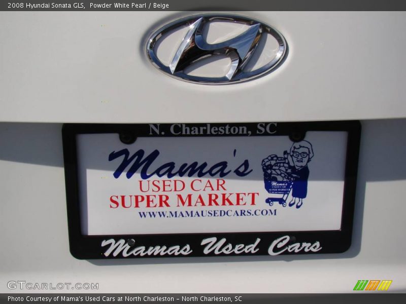 Powder White Pearl / Beige 2008 Hyundai Sonata GLS