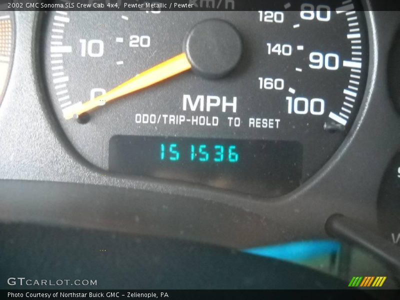 Pewter Metallic / Pewter 2002 GMC Sonoma SLS Crew Cab 4x4