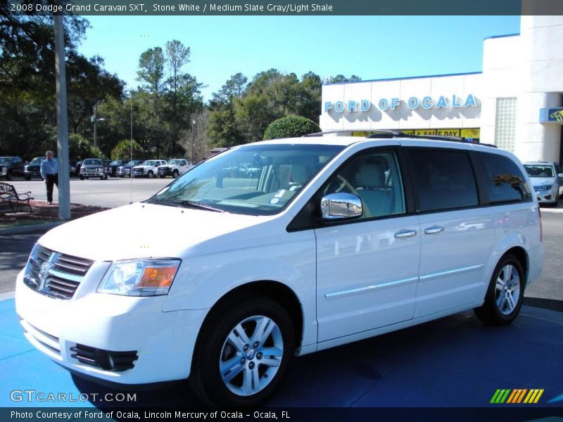 Stone White / Medium Slate Gray/Light Shale 2008 Dodge Grand Caravan SXT