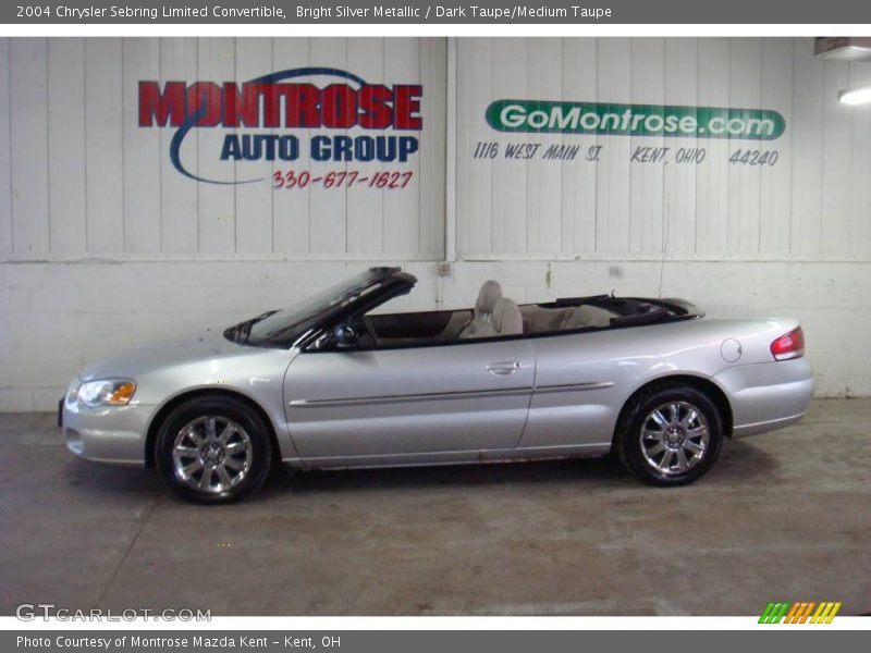 Bright Silver Metallic / Dark Taupe/Medium Taupe 2004 Chrysler Sebring Limited Convertible