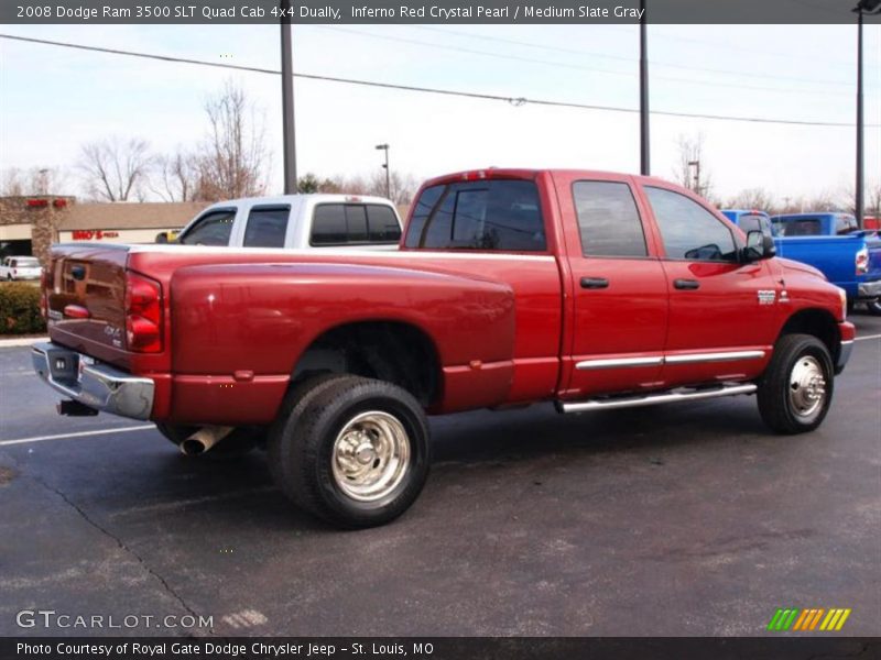Inferno Red Crystal Pearl / Medium Slate Gray 2008 Dodge Ram 3500 SLT Quad Cab 4x4 Dually