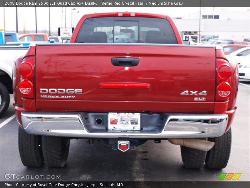 Inferno Red Crystal Pearl / Medium Slate Gray 2008 Dodge Ram 3500 SLT Quad Cab 4x4 Dually