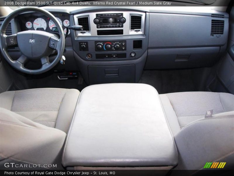 Inferno Red Crystal Pearl / Medium Slate Gray 2008 Dodge Ram 3500 SLT Quad Cab 4x4 Dually