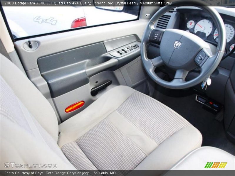 Inferno Red Crystal Pearl / Medium Slate Gray 2008 Dodge Ram 3500 SLT Quad Cab 4x4 Dually