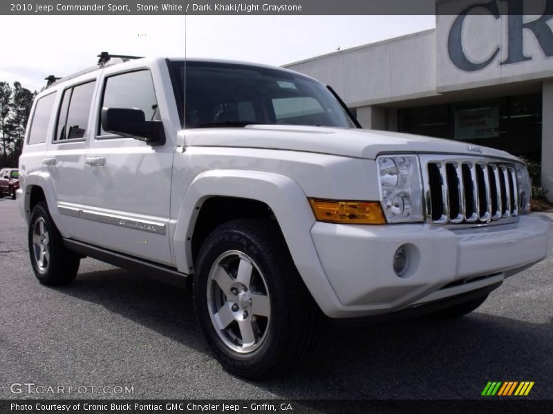 Stone White / Dark Khaki/Light Graystone 2010 Jeep Commander Sport