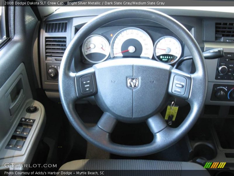 Bright Silver Metallic / Dark Slate Gray/Medium Slate Gray 2008 Dodge Dakota SLT Crew Cab