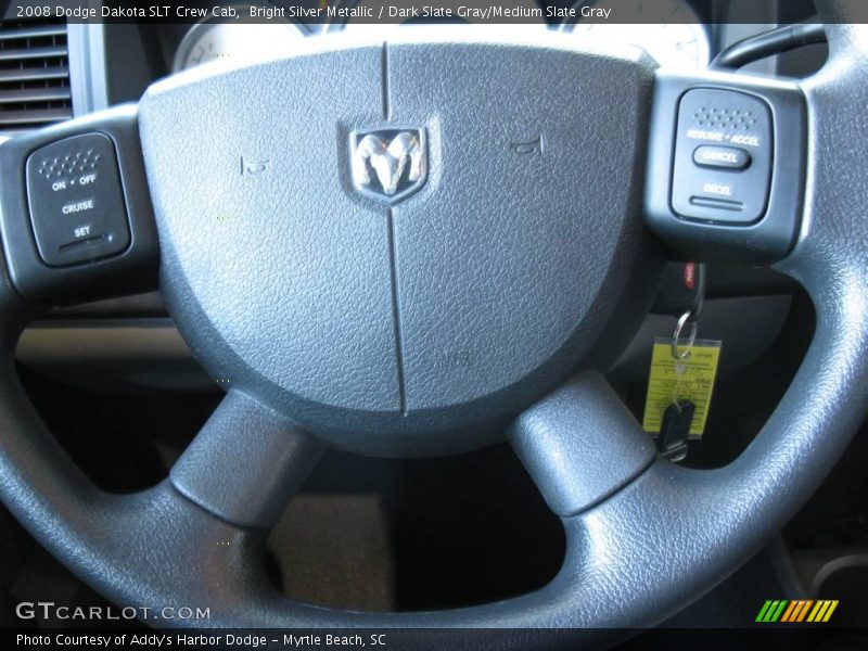 Bright Silver Metallic / Dark Slate Gray/Medium Slate Gray 2008 Dodge Dakota SLT Crew Cab