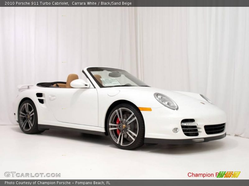 Carrara White / Black/Sand Beige 2010 Porsche 911 Turbo Cabriolet