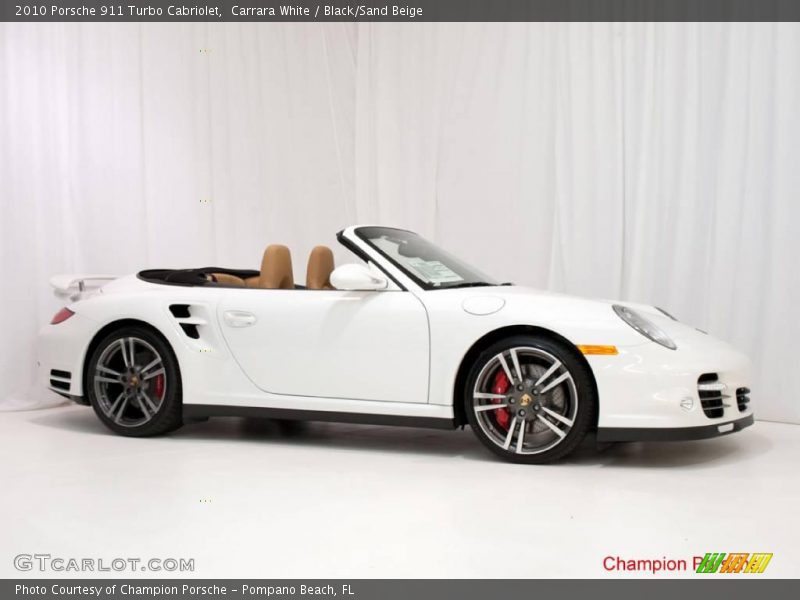 Carrara White / Black/Sand Beige 2010 Porsche 911 Turbo Cabriolet