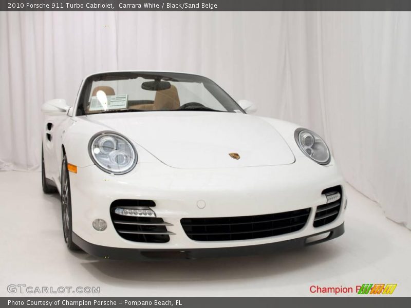 Carrara White / Black/Sand Beige 2010 Porsche 911 Turbo Cabriolet
