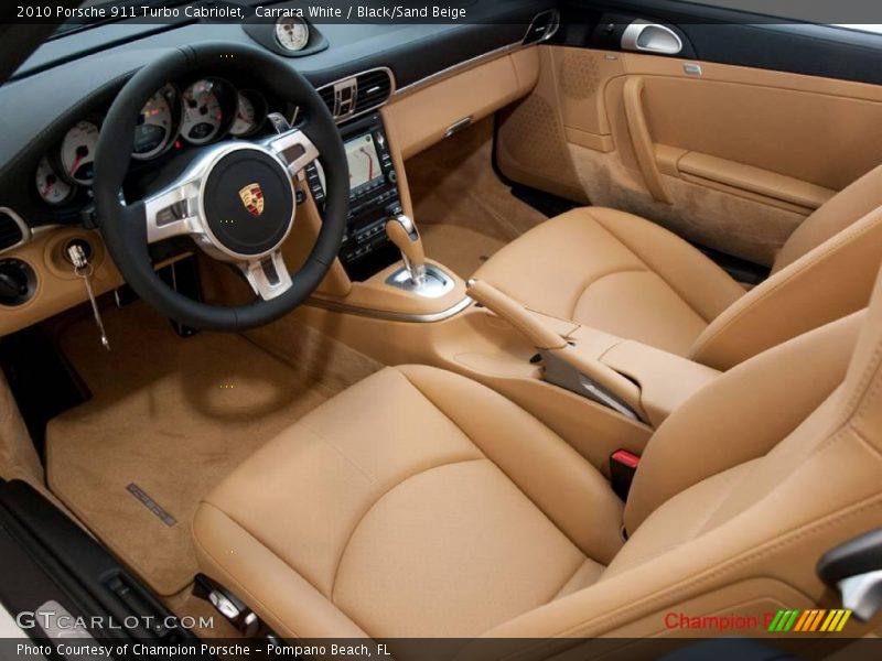 Carrara White / Black/Sand Beige 2010 Porsche 911 Turbo Cabriolet