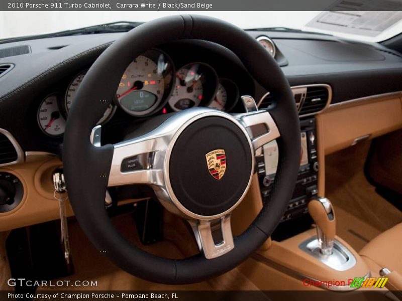 Carrara White / Black/Sand Beige 2010 Porsche 911 Turbo Cabriolet