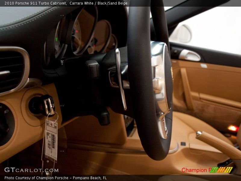 Carrara White / Black/Sand Beige 2010 Porsche 911 Turbo Cabriolet