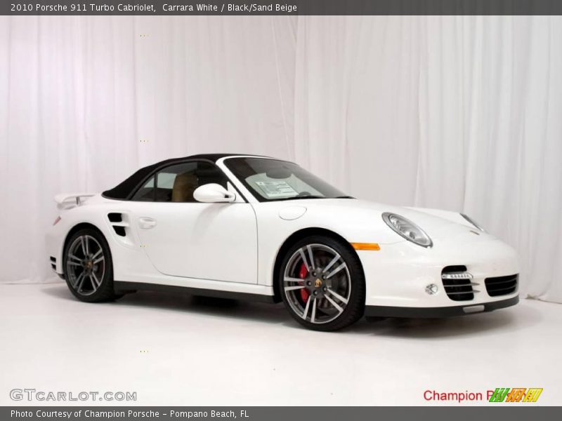 Carrara White / Black/Sand Beige 2010 Porsche 911 Turbo Cabriolet
