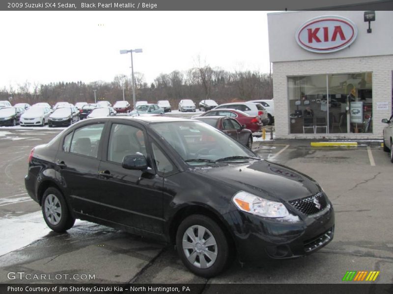 Black Pearl Metallic / Beige 2009 Suzuki SX4 Sedan