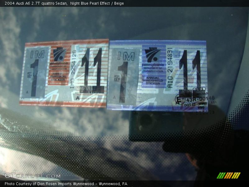 Night Blue Pearl Effect / Beige 2004 Audi A6 2.7T quattro Sedan