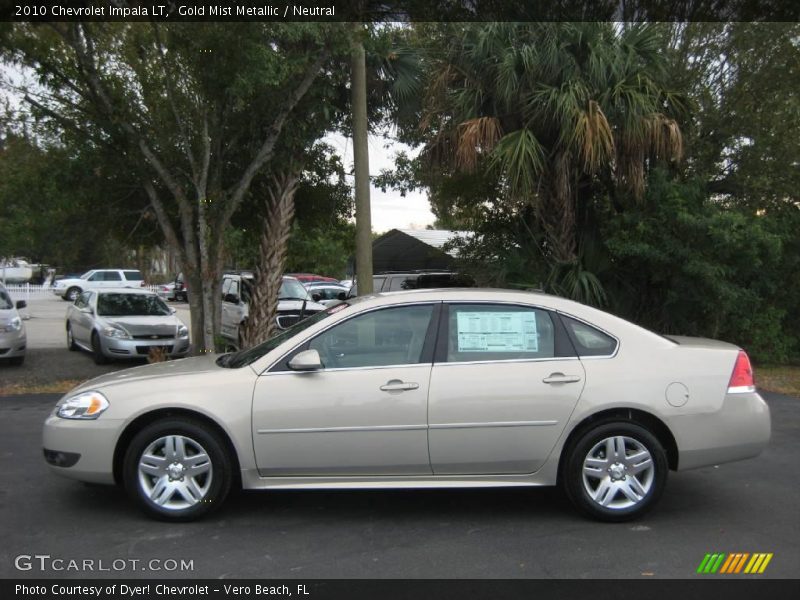 Gold Mist Metallic / Neutral 2010 Chevrolet Impala LT