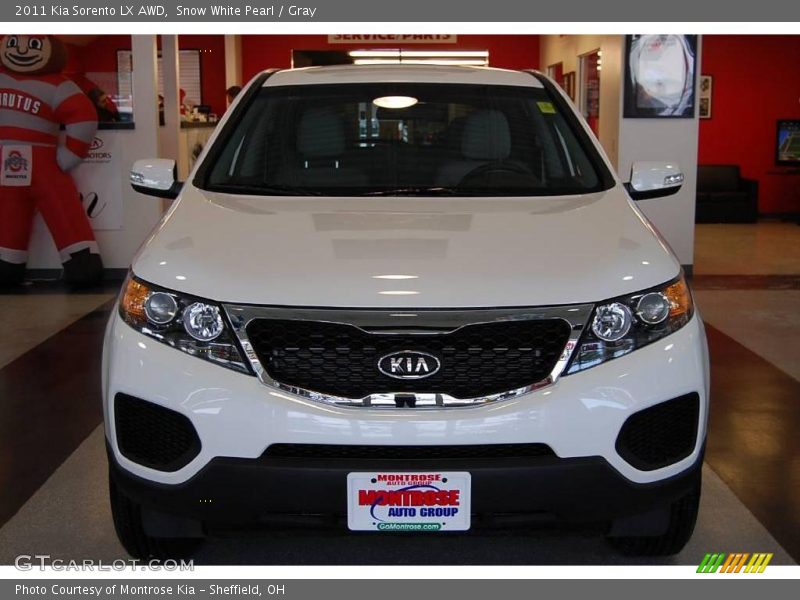 Snow White Pearl / Gray 2011 Kia Sorento LX AWD