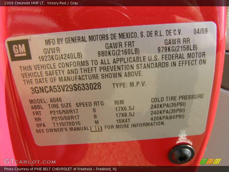 Victory Red / Gray 2009 Chevrolet HHR LT