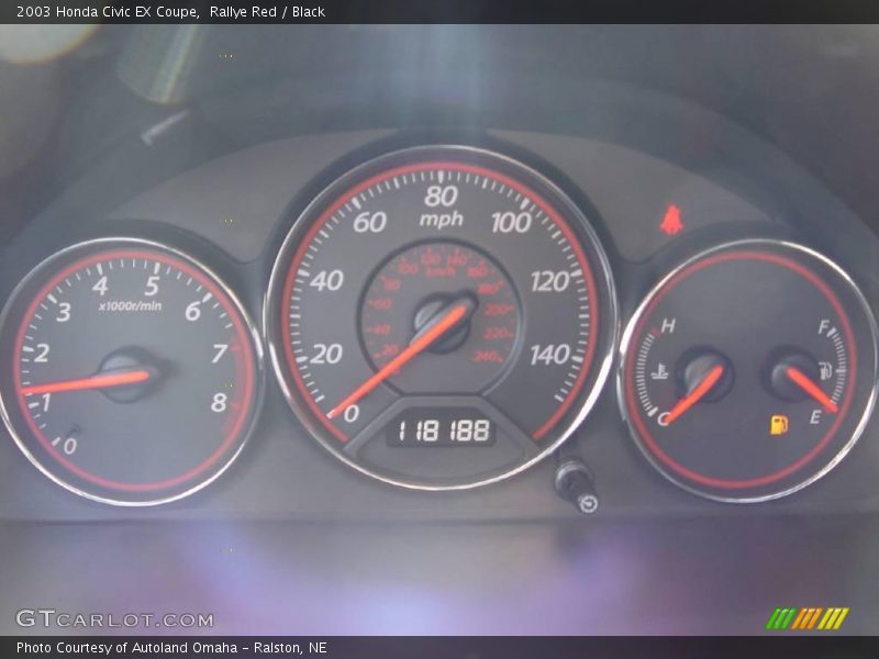 Rallye Red / Black 2003 Honda Civic EX Coupe