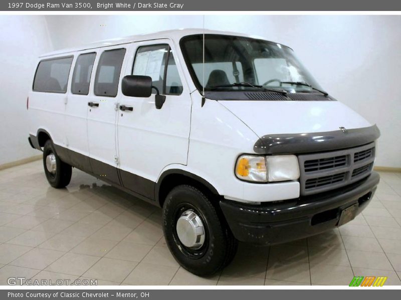 Bright White / Dark Slate Gray 1997 Dodge Ram Van 3500