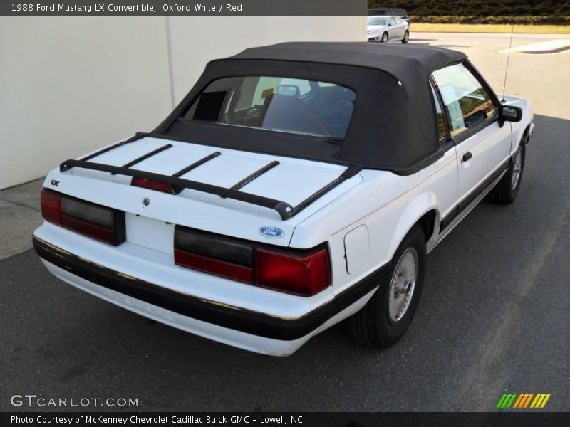 Oxford White / Red 1988 Ford Mustang LX Convertible