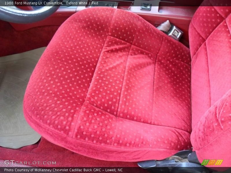 Oxford White / Red 1988 Ford Mustang LX Convertible