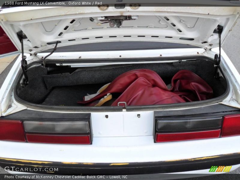 Oxford White / Red 1988 Ford Mustang LX Convertible