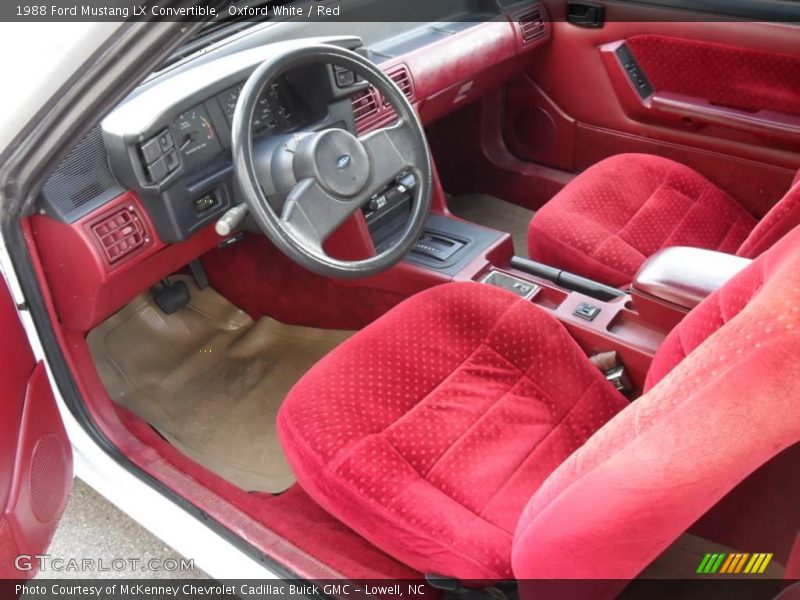 Oxford White / Red 1988 Ford Mustang LX Convertible