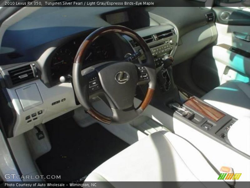 Tungsten Silver Pearl / Light Gray/Espresso Birds-Eye Maple 2010 Lexus RX 350