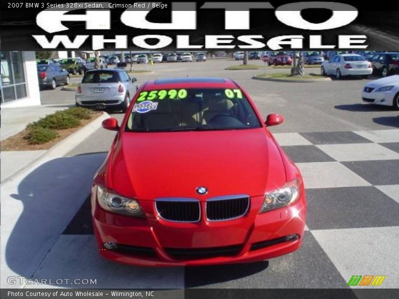 Crimson Red / Beige 2007 BMW 3 Series 328xi Sedan