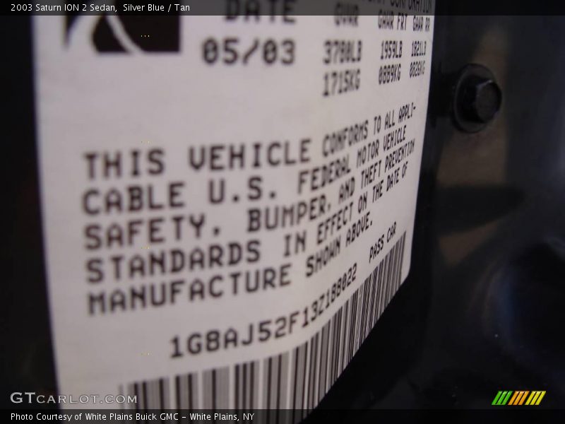 Silver Blue / Tan 2003 Saturn ION 2 Sedan