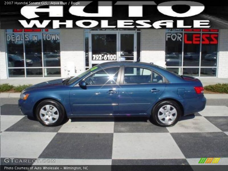 Aqua Blue / Beige 2007 Hyundai Sonata GLS