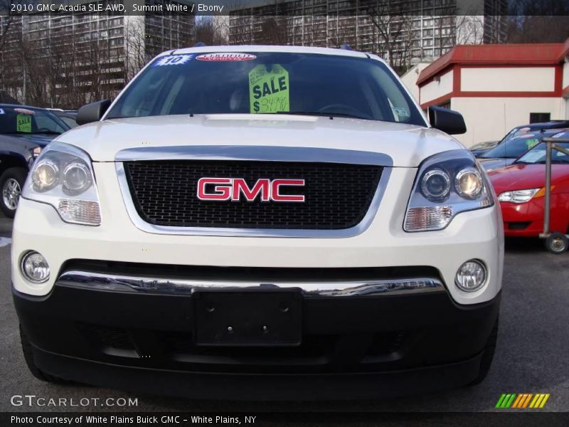 Summit White / Ebony 2010 GMC Acadia SLE AWD