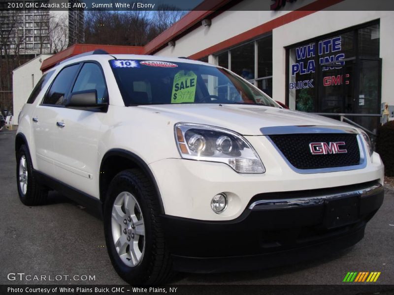 Summit White / Ebony 2010 GMC Acadia SLE AWD