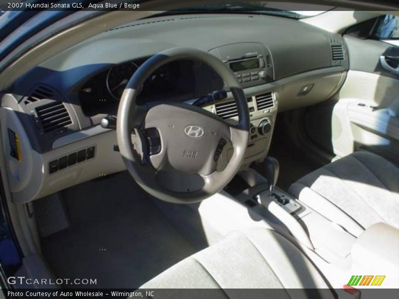 Aqua Blue / Beige 2007 Hyundai Sonata GLS
