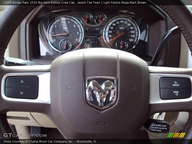 Austin Tan Pearl / Light Pebble Beige/Bark Brown 2009 Dodge Ram 1500 Big Horn Edition Crew Cab