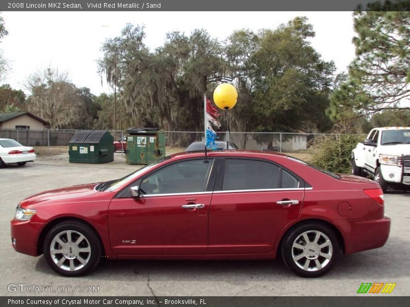 Vivid Red Metallic / Sand 2008 Lincoln MKZ Sedan