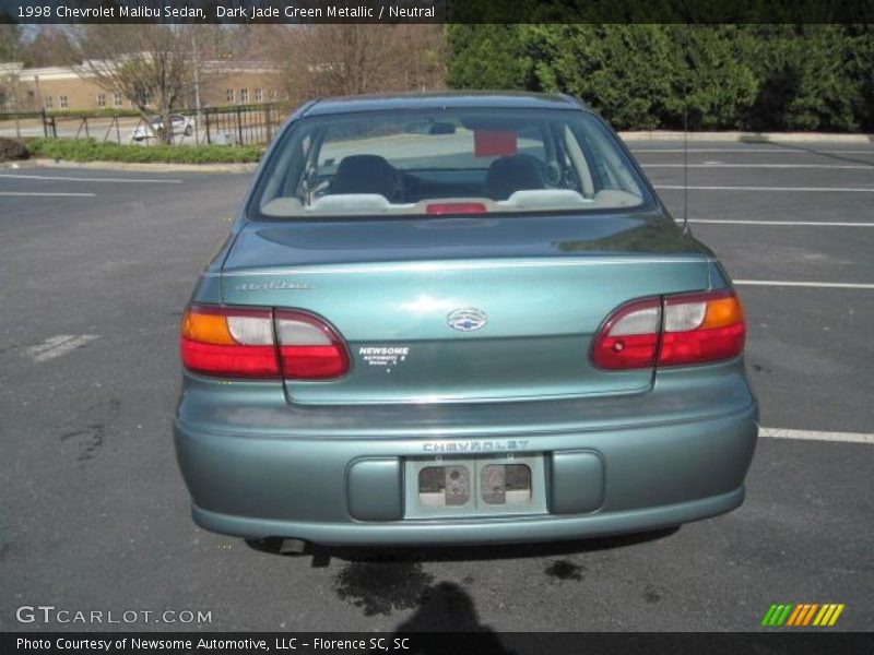 Dark Jade Green Metallic / Neutral 1998 Chevrolet Malibu Sedan