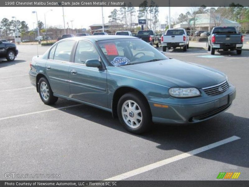 Dark Jade Green Metallic / Neutral 1998 Chevrolet Malibu Sedan