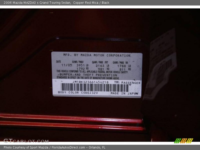 Copper Red Mica / Black 2006 Mazda MAZDA3 s Grand Touring Sedan