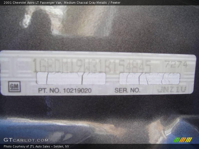 Medium Chacoal Gray Metallic / Pewter 2001 Chevrolet Astro LT Passenger Van