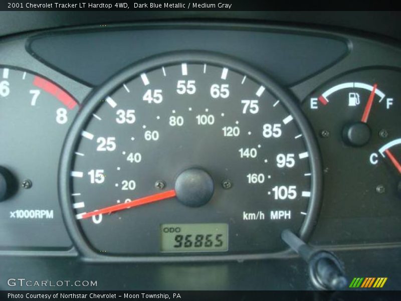 Dark Blue Metallic / Medium Gray 2001 Chevrolet Tracker LT Hardtop 4WD