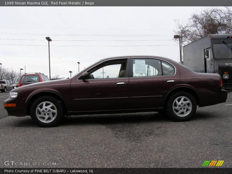Red Pearl Metallic / Beige 1998 Nissan Maxima GLE