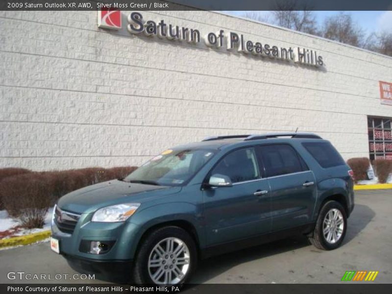 Silver Moss Green / Black 2009 Saturn Outlook XR AWD